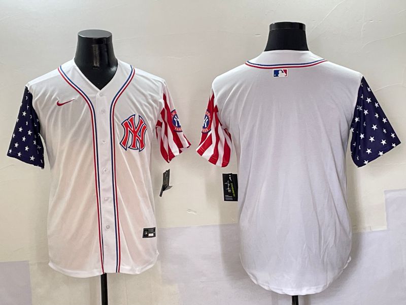 Men New York Yankees Blank White a generation of national flags Jointly Name 2025 Nike MLB Jersey style 1